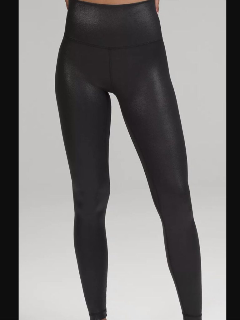Lululemon Black Align Shine Leather Look Leggings Black Size 2